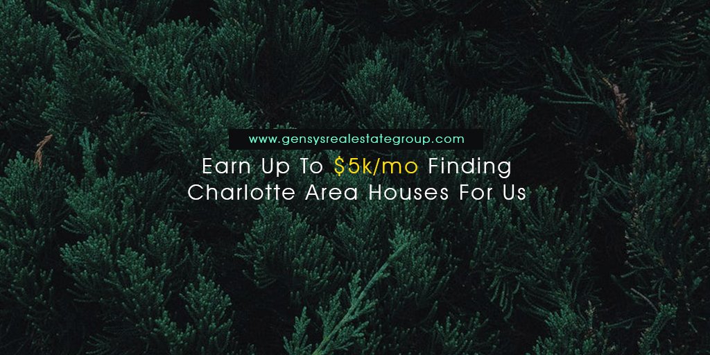 Earn up to $5k/mo finding Charlotte Area houses for us.
Talk to us how! Call us! now (704) 445-4767
gensysrealestategroup.com

#ncrealtor #ncrealestate #ncrealestateagent #ncrealestateinvestor #ncrealestatebroker #propertyfinder #realestateexpert #realestateagent #realtor