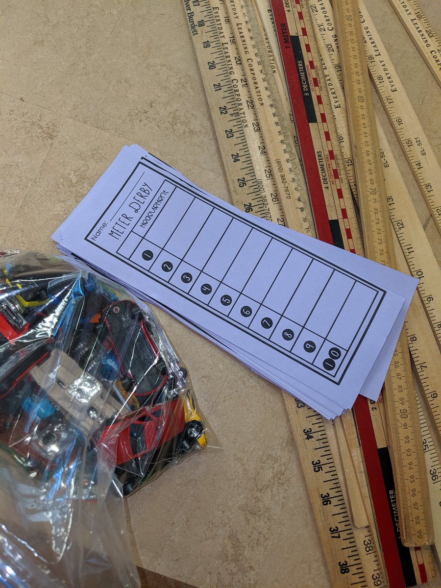 mrslawrence2nd's tweet photo. Today is class we had a measurement derby 🙂🏁🏎️ Students needed some hands on practice understanding how to measure with a meter stick.  Hot wheels to the rescue! Students raced and then measured how far the car went. #handsonlearning #magicofmath @arrowoodbucs @XeniaSchools https://t.co/VzrgBsPaXc