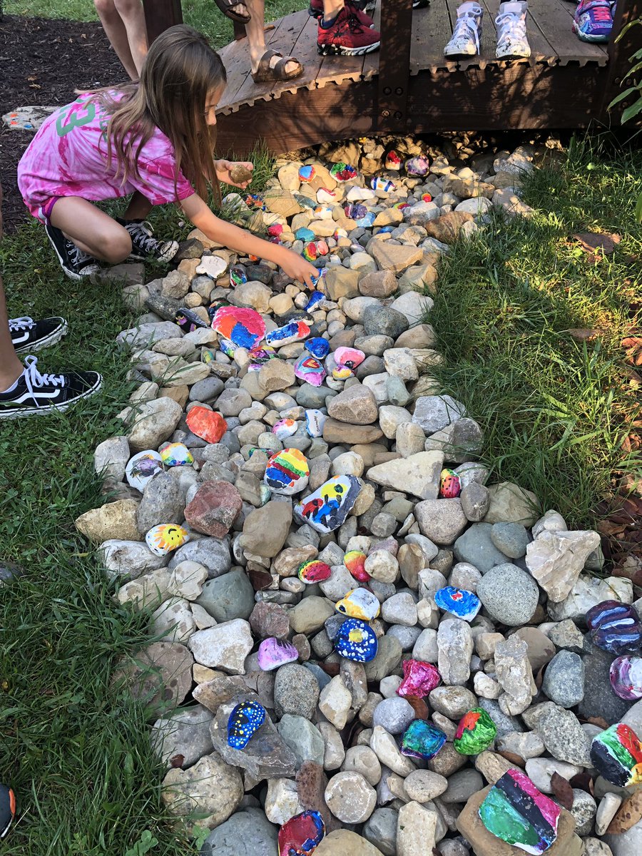 Mrs_Valentine3's tweet image. We did ALL the things today! Loved having my students place their rock in our colorful Union river. #oneschool #unionelementary #outdoorclassroom @ZCSUnionElem