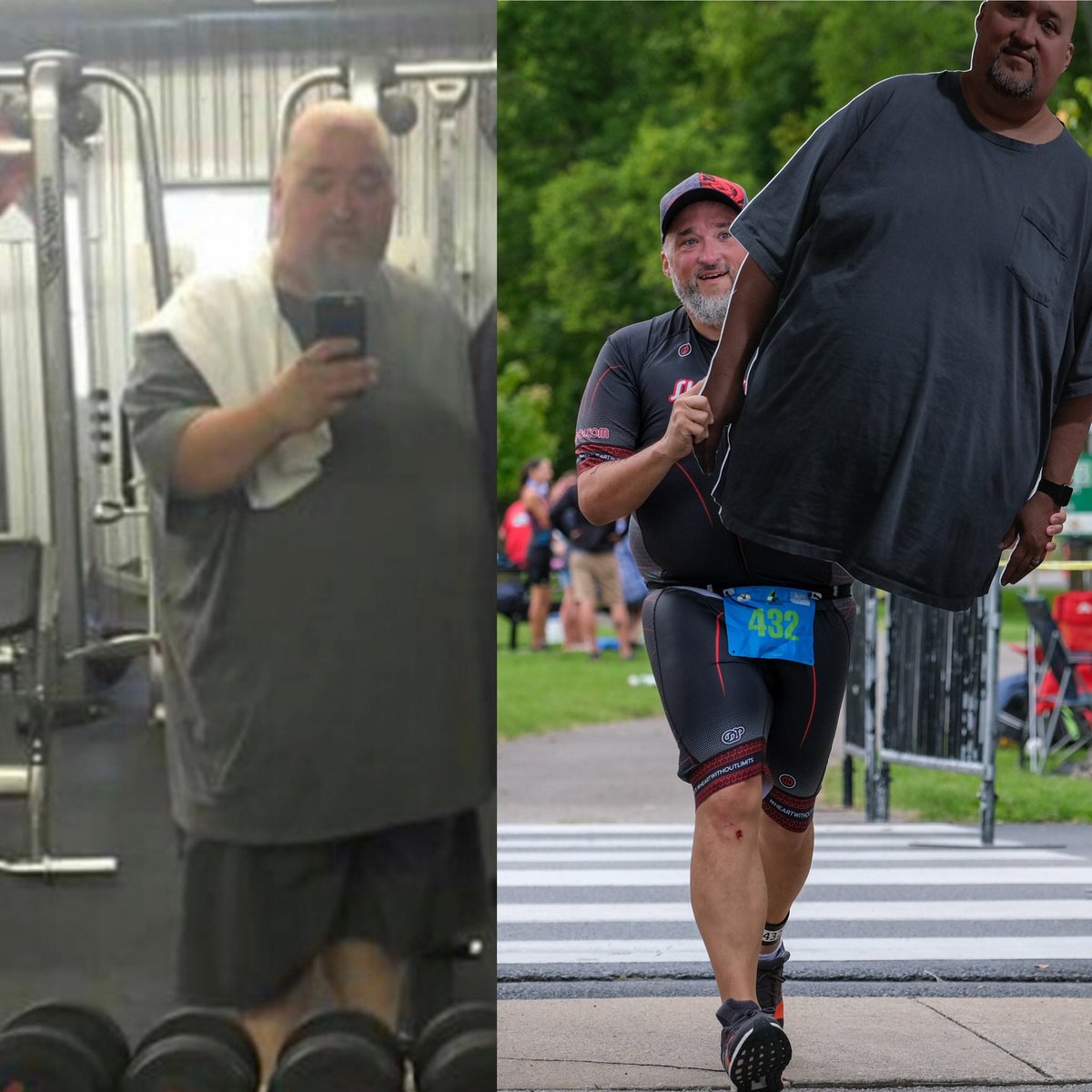 teambigtolittle's tweet image. When I was the guy on the left I made the decision to change. I worked hard. Use my finish line as your starting line. @garyvee #youcan #justdo #improof #inspirationalweightloss #ironman #fatmarcus #finishlinephoto