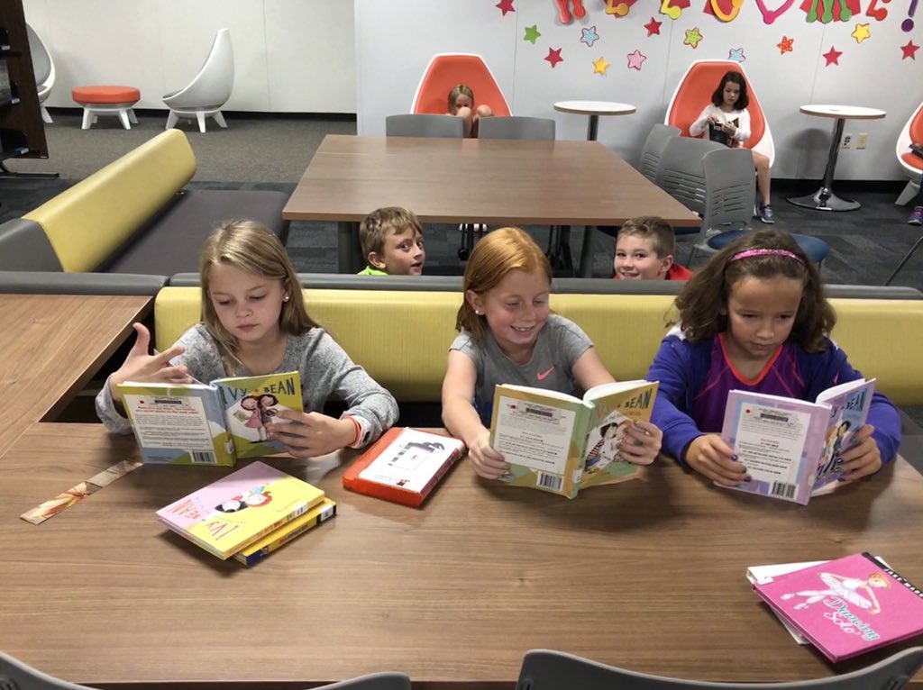 smalchow's tweet photo. These @PCSD_HC 3rd graders were super excited about trying the new seating options in the @pcsd_hclib today! So many choices! #RaiderStrong #FlexibleSeating #ReadingStrong https://t.co/Ft6hpJGW5z