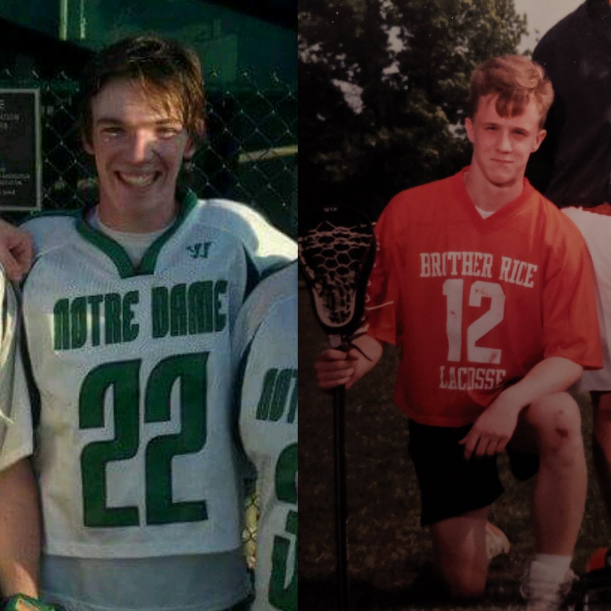 nddonslax's tweet photo. Coach Leen and Coach Noteman rocking old school  #WereNotThatOld https://t.co/yVLVDgxImi