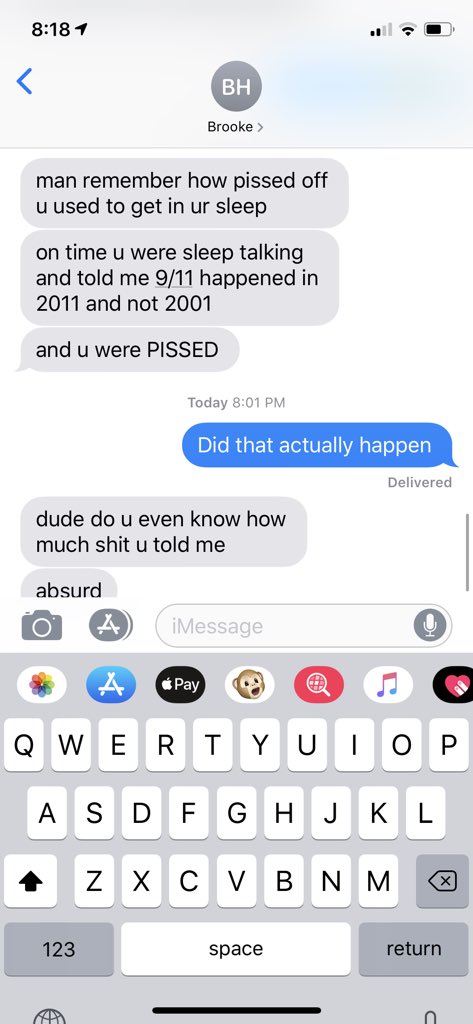 I think I’m happy all the time because I get my anger out in my sleep