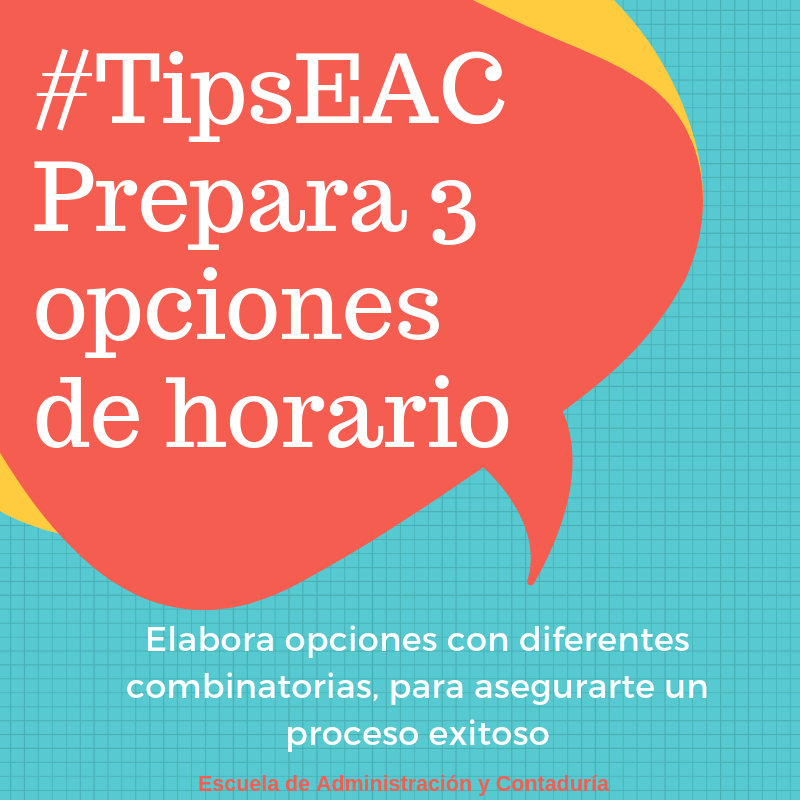 Adcoucab's tweet photo. Para la inscripción debes tener al menos tres opciones diferentes de combinatoria de materias, así podrás aprovechar mejor tu tiempo y evitar inconvenientes.
#InscripciónEAC #TipsEAC https://t.co/nXzK5GkTHc