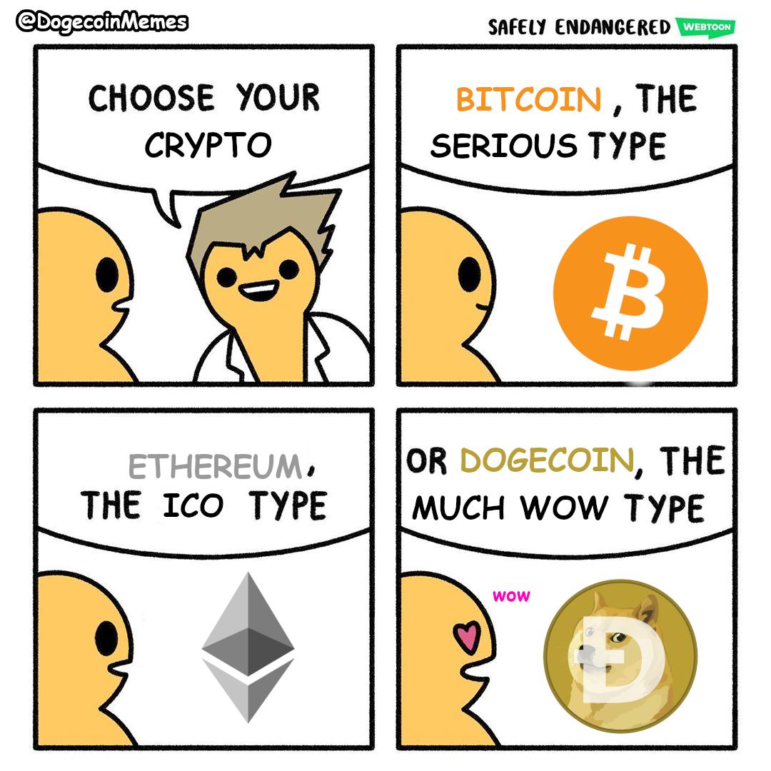 Dogecoin #memes #crypto #cryptocurrency #doge #tothemoon #wow #moonsoon  #dogecoinmoon #thegoodstuff #muchfunny #suchmemes #happydoge #moon #pokemon  #starter #cryptomon #choose #type