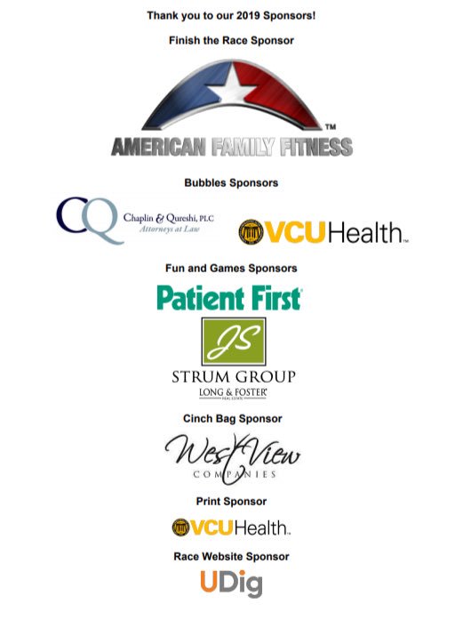 Shout out to our outstanding Round Up Bubble Run sponsors! Don’t miss out - register today! Runsignup.com/roundup  

#bubblerun #roundup #5k #funrun #RVA #grief #fullcirclegc