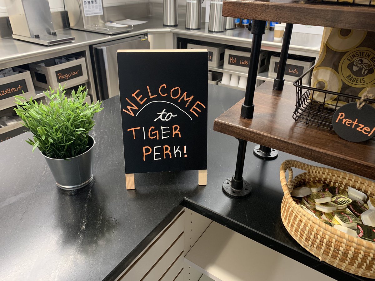 CFEFSB's tweet photo. CFEF Student Board is proud to say we contributed to the opening of Tiger Perk, the new coffee shop at the high school! As a pre-vocational job skills training program, Tiger Perk is available to grades 7-12. https://t.co/JZMBJz84mk