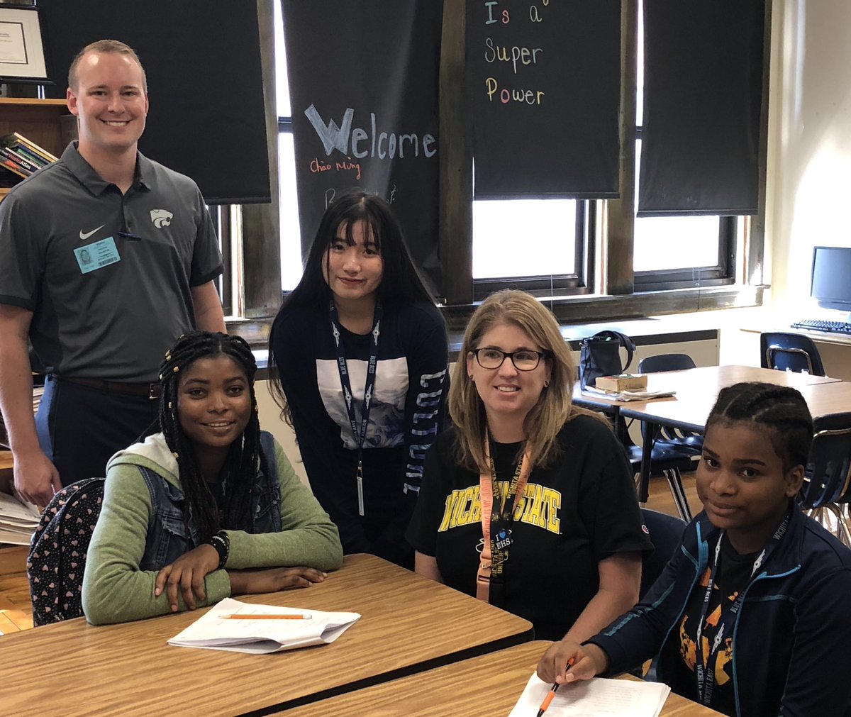 MrsBlueAce's tweet photo. Today we had a Special Guest as a Part of the Wichita Leadership Program “Principal for a Day” Experience. Mike Heldstab from Senator Moran’s Office joined our East High Family! He experienced  Diversity, Culture &amp; Tradition of Ace Time Grilled Cheese. #WeFlyTogether #WPSProud https://t.co/Wzo0p1QWv8