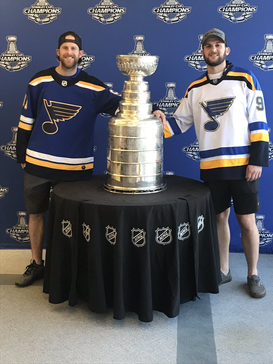 saffo04's tweet image. Lord Stanley made an appearance! #letsgoblues #StanleyCup #carshield #Bros #DreamsComeTrue