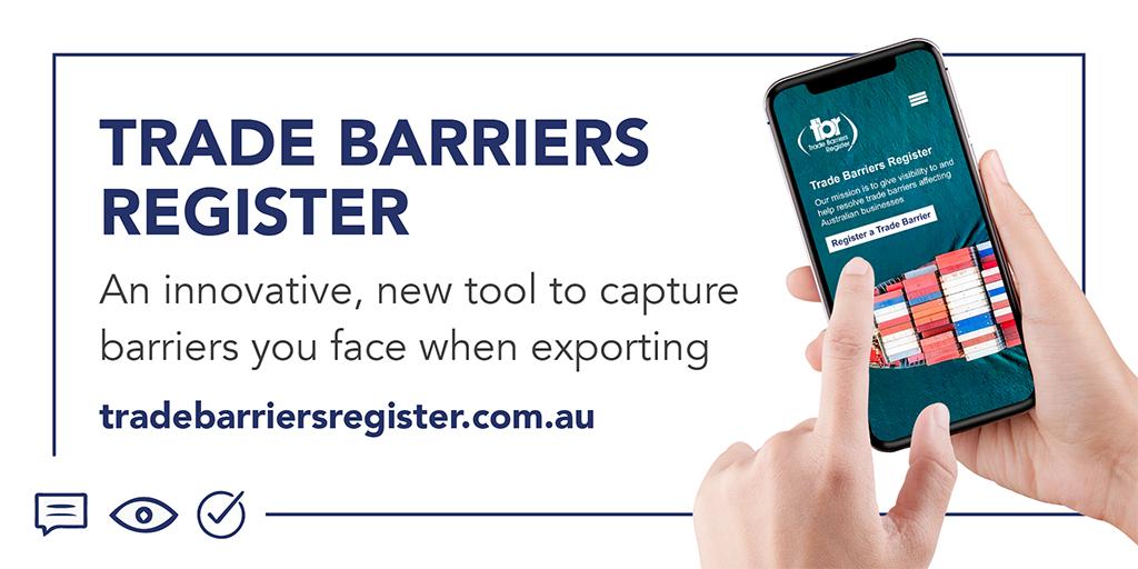 Red tape now a bigger impact on #exports than tariffs, but it’s harder to identify. That’s why we’ve released tradebarriersregister.com.au. If you’re facing #tradebarriers, make them known!