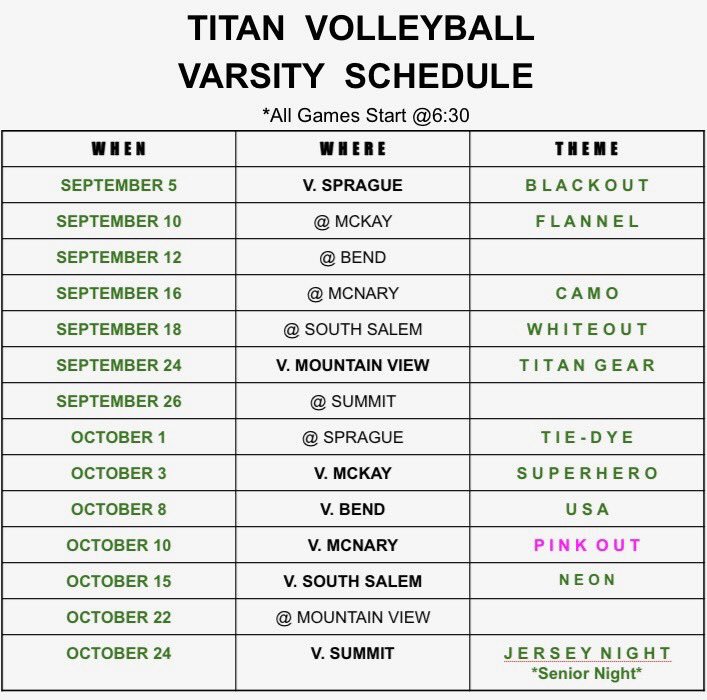 Here’s the themes for this season!! Hope to see everyone supporting us in the stands 💚🖤