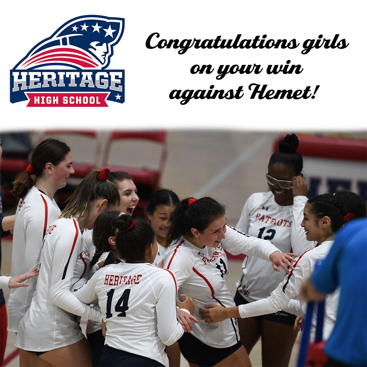 Congratulations girls on your win against Hemet!  Action shots will be available on MaxPreps soon.  #heritagegirlsvolleyball #heritage #kristijophotography