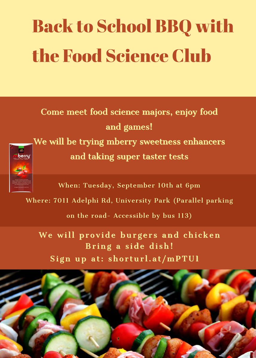 UMFoodScience's tweet image. First Food Science Club Meeting Tuesday, September 10th - mailchi.mp/e11526031035/f…