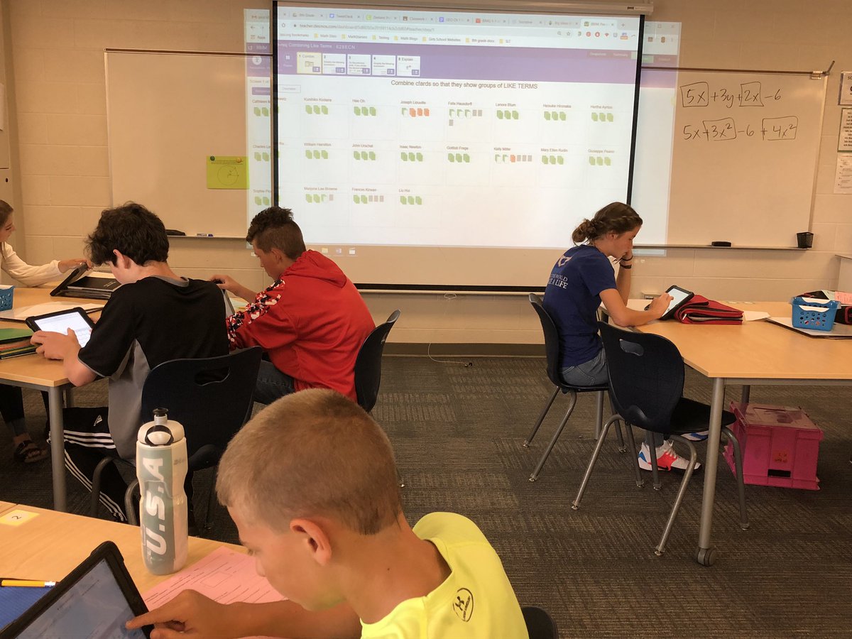 tmaynard5's tweet photo. Used https://t.co/YYiBslBBak to review combing like terms. Ss can sort cards, select multiple choice answers, explain their thinking & share their thoughts with the class. #powerful #gooduseoftech #miched #msmathchat #flipclass https://t.co/8phE6aBB3k