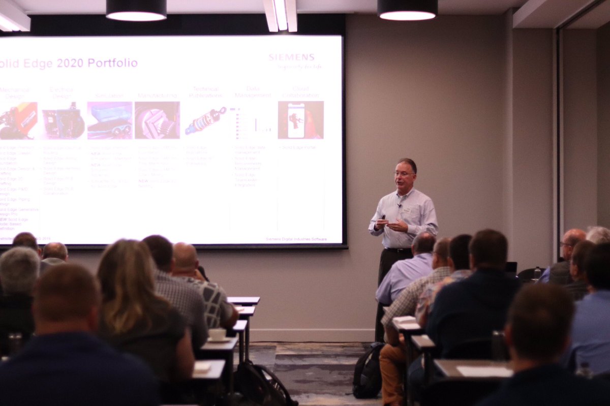 We_are_ESTEQ's tweet image. The Solid Edge 2020 launch is under way in Pretoria. Richard Runnels is giving an overview of the latest release of the Solid Edge 2020 portfolio. 

 #solidedge2020 #MoreThanCAD