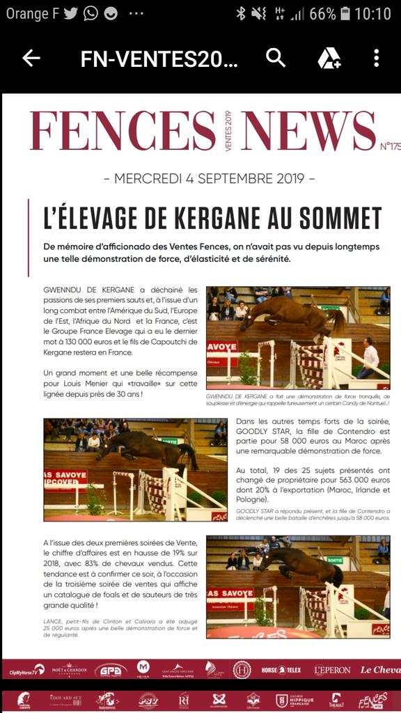 EricJeannin's tweet photo. Bravo à l'élevage de Kergane avec le top Price à 130 000 € pour Gwenndu de Kergane hier soir aux ventes Fences ! https://t.co/IULmZ4wMml