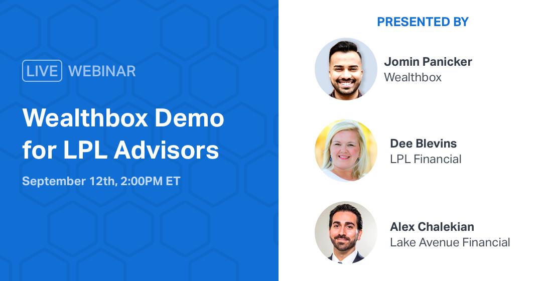 Wealthbox's tweet photo. LPL Advisors: Join us for an online demo of @Wealthbox CRM.  #LPL #AffinityApproved 💥 Reserve your spot here 👉🏼 https://t.co/mFoLrgdPlA https://t.co/odG74flPYJ