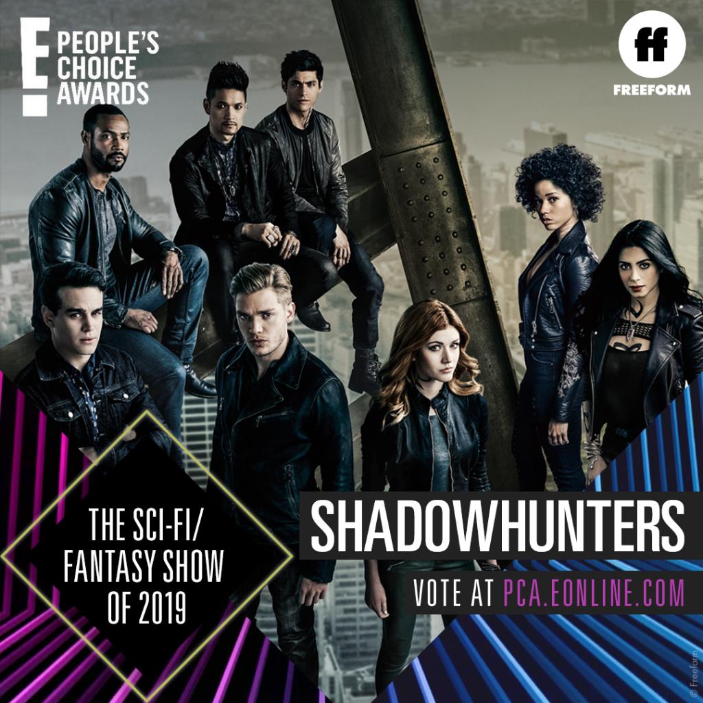 #Shadowhunters is nominated for #TheSciFiFantasyShow of 2019 in the #PCAs. ❤️ RT to vote now.