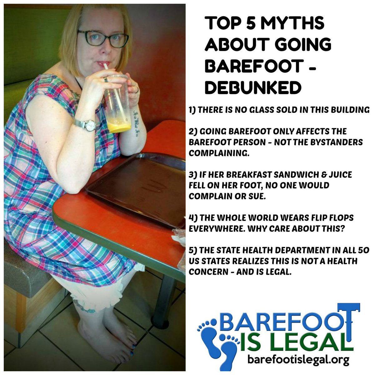 BarefootIsLegal's tweet photo. People should MYOB when they see someone's feet. It is really no one else's business. #StopCreeping #hippie https://t.co/lFAQiQ90Oy