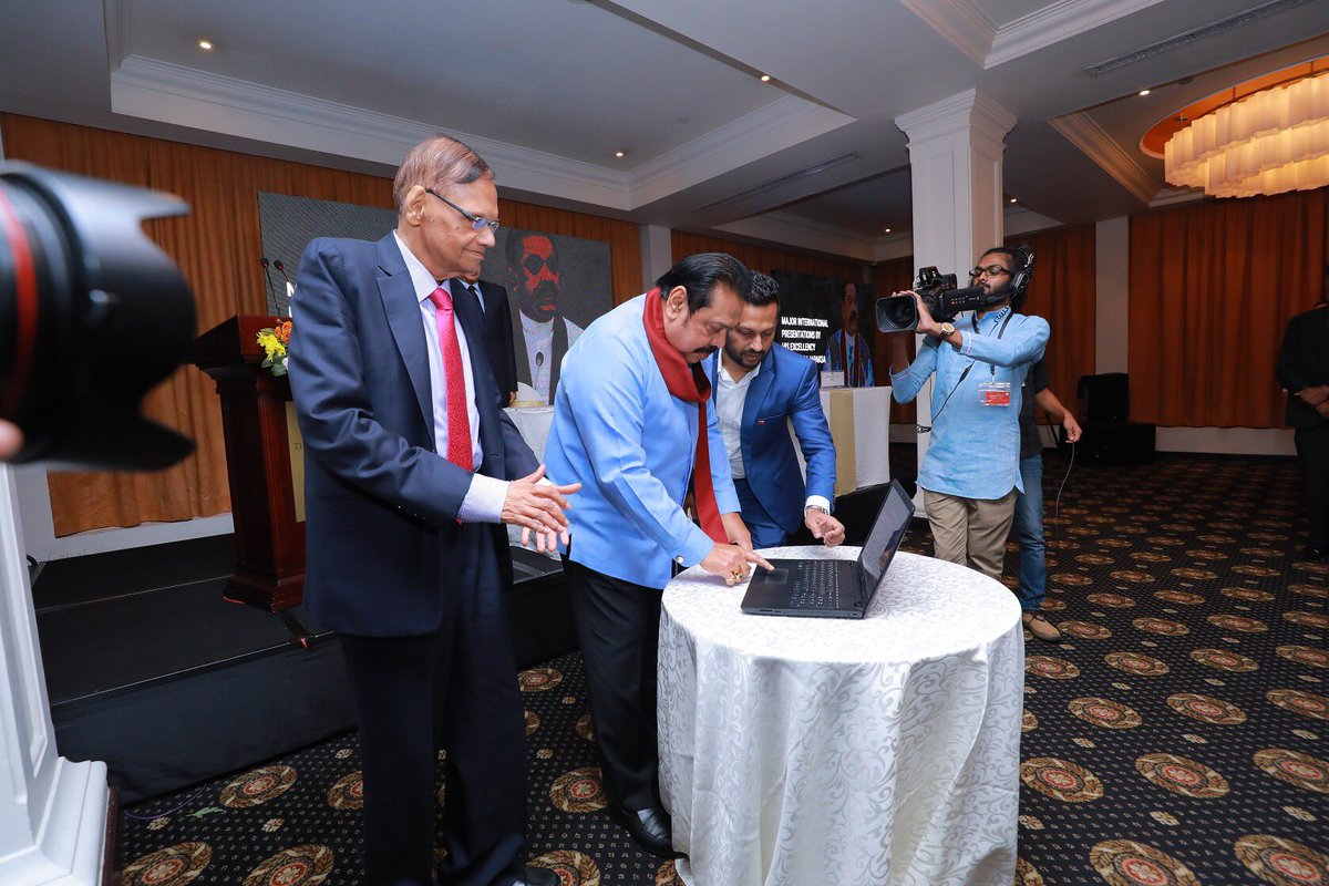 RajapaksaCenter's tweet photo. The web-launch of major presentations (a synopsis) by His Excellency @PresRajapaksa in international fora over the period 2005-2015 was held on 27th Aug 2019, at ‘The Indian Ocean’ symposium in Colombo. #MRCenter https://t.co/8eRanHNSaK