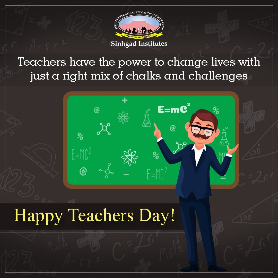 SinhgadCollege's tweet photo. You gave us all the reasons to dream big and all the resources to achieve it. You are a blessing in our life. Happy teachers day!
.
.
.
#SinhgadInstitutes #STES #HappyTeachersDay #TeachersDay #Professors #TeachersDay2019 https://t.co/tn6aJzG953