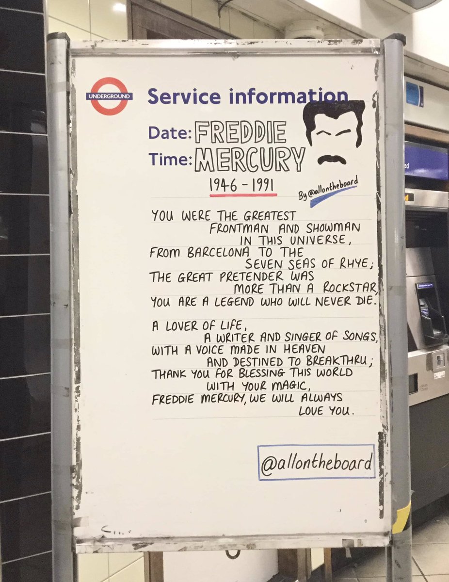 allontheboard's tweet image. Happy 73rd Birthday in Heaven to the greatest showman ever, the one and only Freddie Mercury. Thanks for being you. @allontheboard 🎈 🎂 

#FreddieMercury #HappyBirthdayFreddieMercury #HappyBirthdayFreddie #Queen #OnThisDay @freddie_mercury @The_MPT @QueenWillRock #allontheboard
