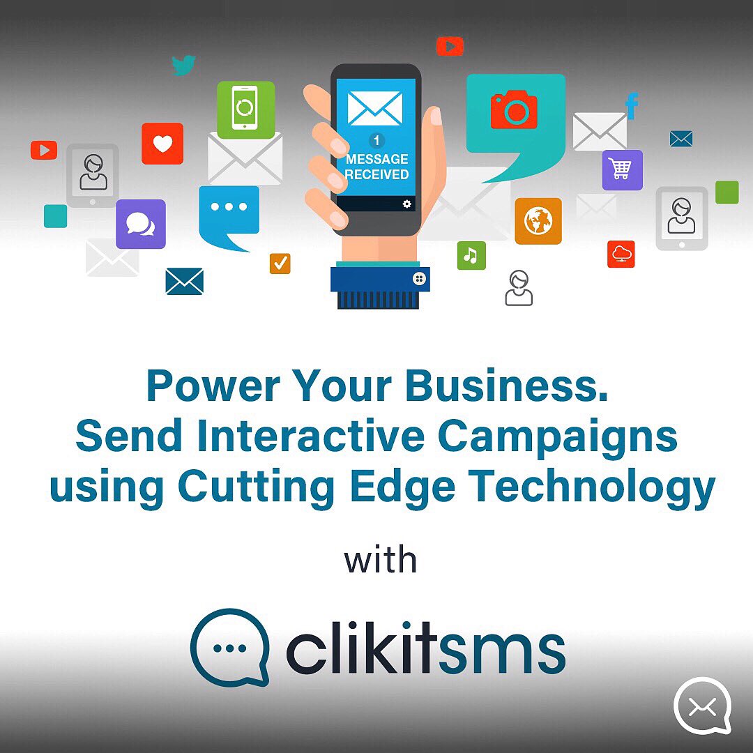ClikitMedia's tweet photo. That’s right, SMS. We use cutting edge technology to combine BULK SMS with the power of images,
GIFs, YouTube videos or PDFs. Track your opens and site visits 📱 📊#ClikitSMS #sms #smsmarketing #weknowsms Rates and info: https://t.co/o1UNeMHSib https://t.co/twQnpQGBPu