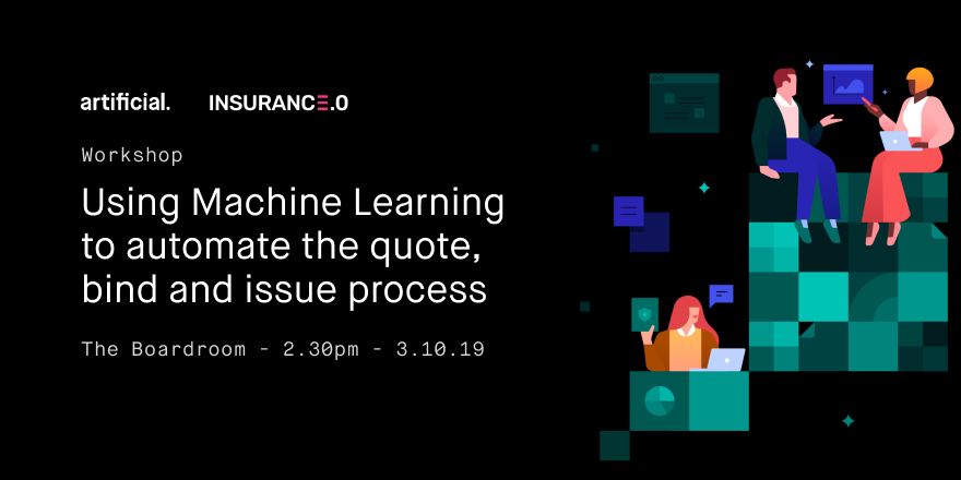 artificiallabs's tweet photo. You can now sign up for our Machine Learning workshop at Insurance 3.0! Register your spot via the link below (you must have a ticket to the event to attend) @Market_Minds 

https://t.co/LQfS9vu8lX

#insurance3point0 #workshop #ai #machinelearning #bigdata https://t.co/I78vELWXFn