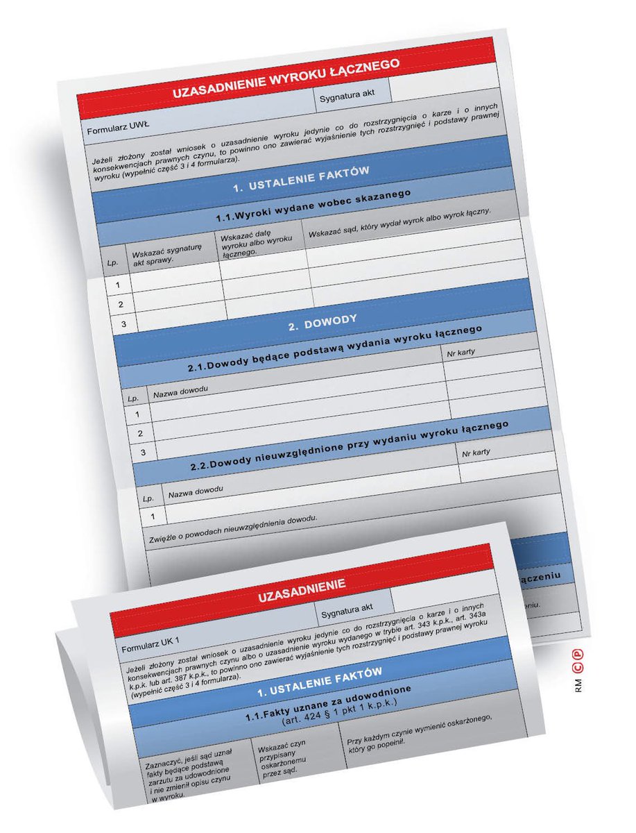 Czy tak będzie wyglądał formularz uzasadnienia wyroku?