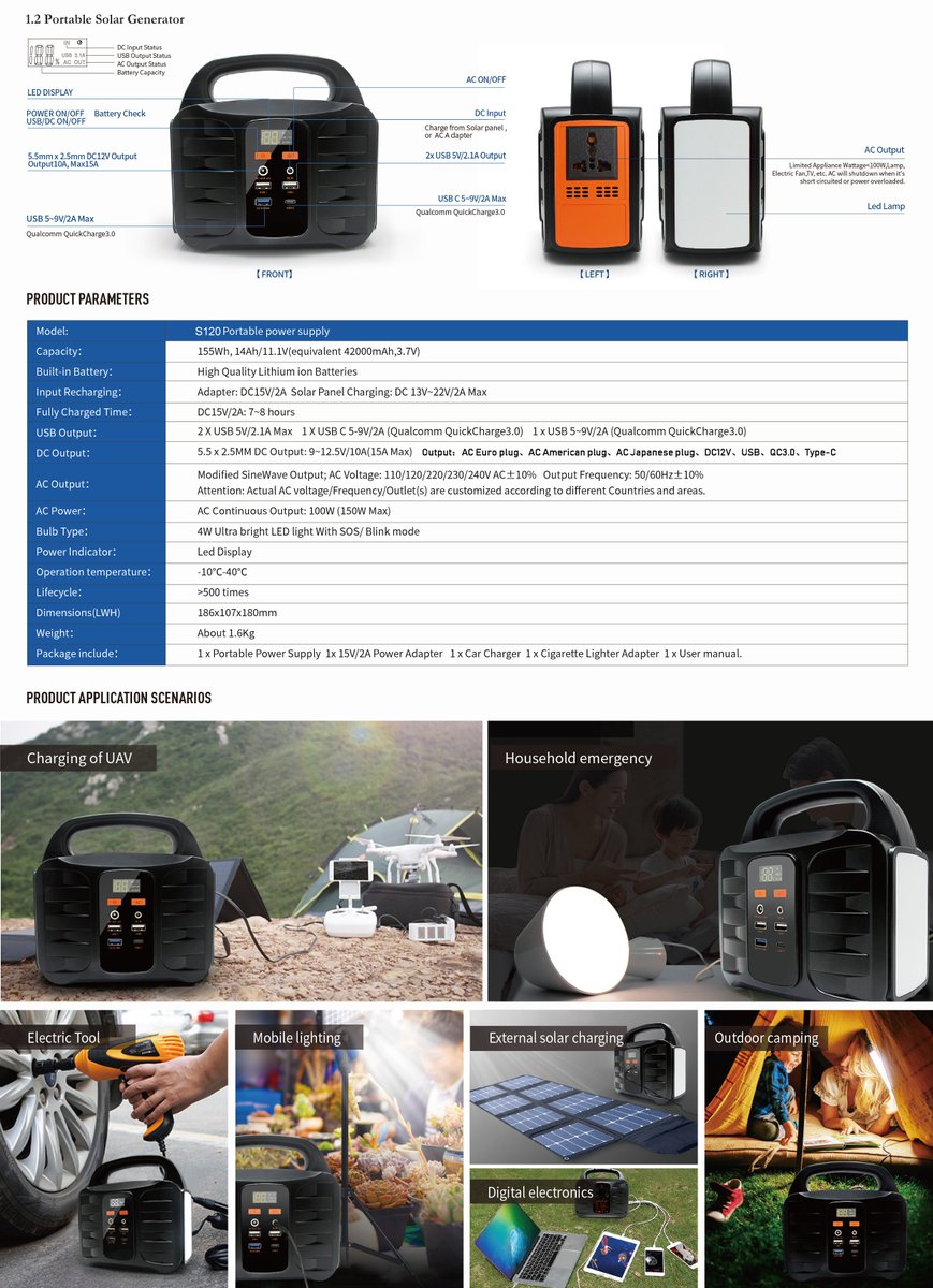 LindaWa58666799's tweet image. Portable Solar Pack
42000mah Power Bank + 30w Foldable Solar Panel = Perfect Solar Power Kit Outdoor

80% charging of Power Bank in one day under normal sunny weather.
We can customized the voltage and power for you!
#outdoorpower #portablepower #foldablesolarpanel #campingpower