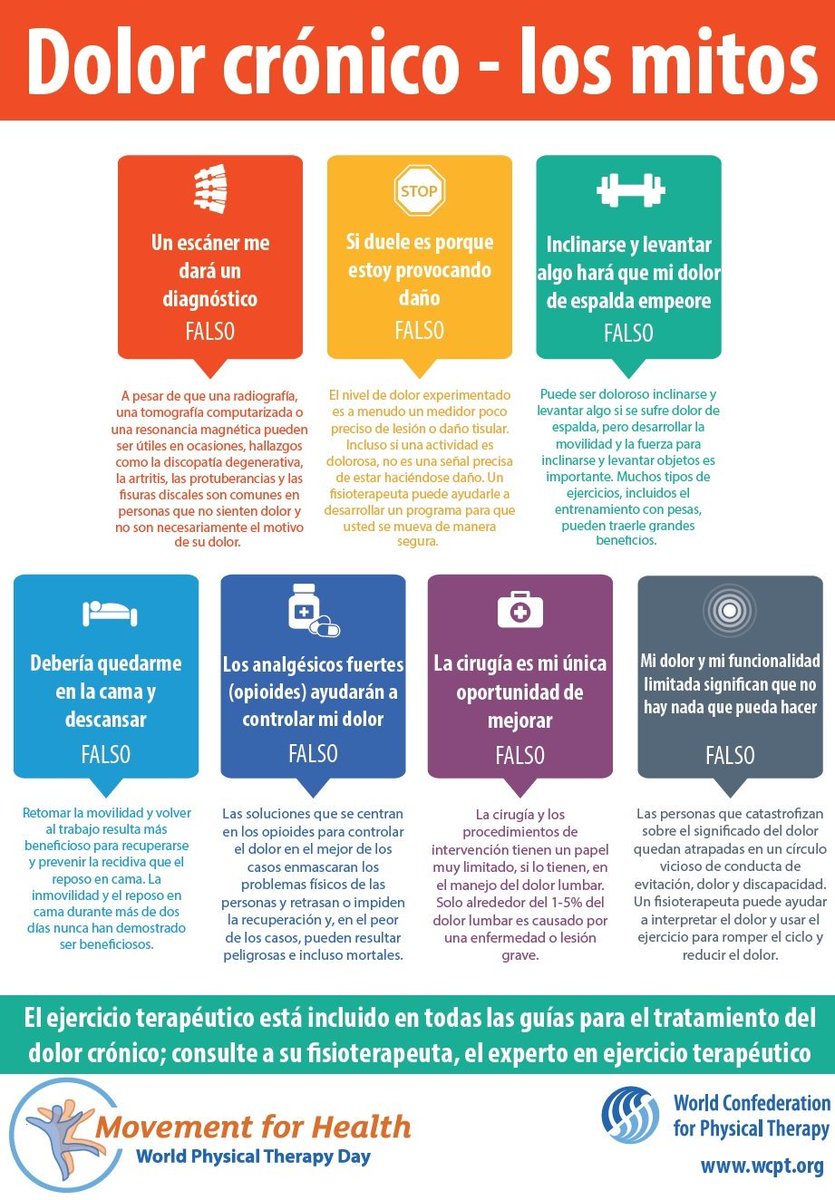cgcfe's tweet photo. Dolor Crónico, los mitos #DíaMundialDeLaFisioterapia https://t.co/PEZlJYc2Ed