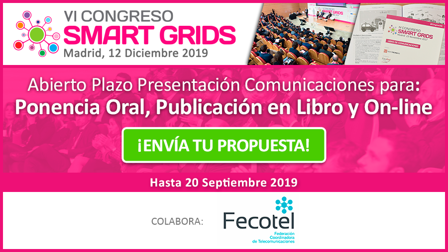 CongresoSG's tweet photo. Federación Coordinadora de #Telecomunicaciones @FECOTEL_ES colabora en VI Congreso #SmartGrids #CongresoSG6 La cita referente de #RedesEléctricasInteligentes será 12 diciembre en @Colegiocaminos @grupotecmared #FutuRed ¡Envía tu Propuesta de Comunicación! https://t.co/n6LXmMm0nN https://t.co/80HQe0ppXE
