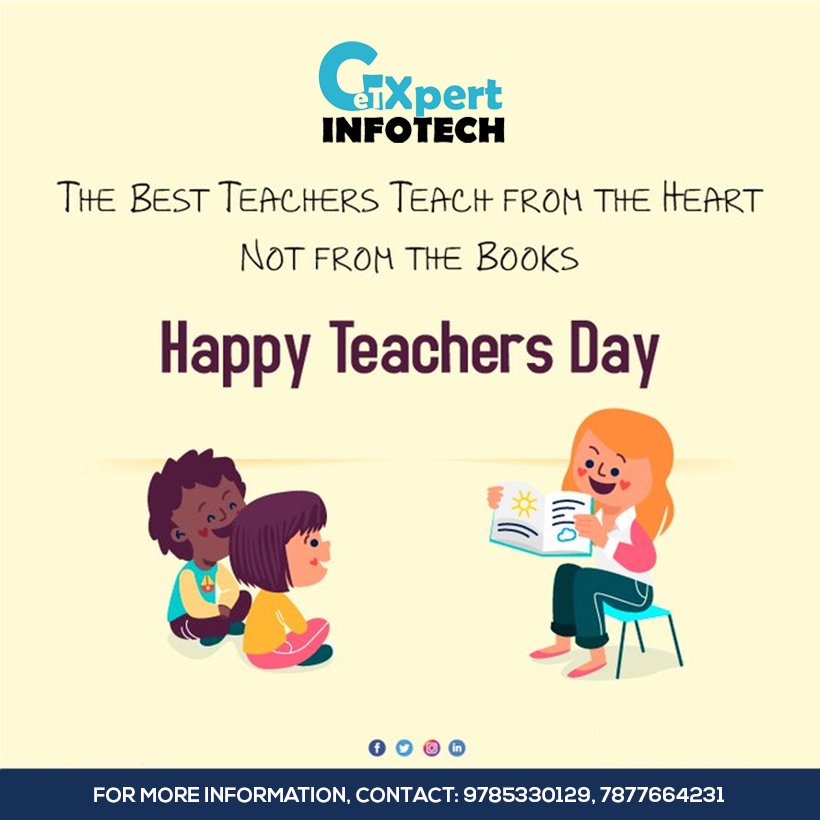 GetXpertInfo's tweet photo. GetXpert Infotech wishing you all Happy #TeachersDay....
Please once contact/Whatsapp at 9785330129 or 7877664231...
#SMM #SEO #Softwaredevelopment #Webdevelopment #Android #india #facebook #twitter #google #LinkedIn #instagram #Whatsapp #Bulksms #BulkCalling #SocialMedia https://t.co/lXhvKZ06Lp