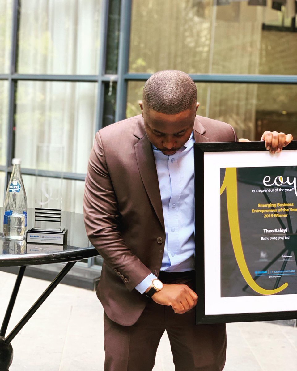 theo_baloyi01's tweet photo. The winners circle  🏆 
—————————————————
- 2019 Young Entrepreneur of the Year #SABPA
- Forbes 30under30 #2019
- Emerging Business - Sanlam &amp; Business Partners Entrepreneur of the Year Awards #2019 
—————————————————
#PushYourBrand #WalkYourJourney @bathu_sa https://t.co/AnOoWSRIF4