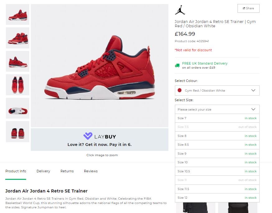 footasylum jordan 4