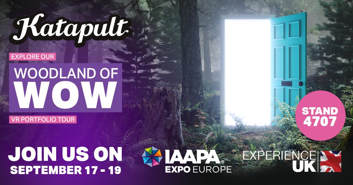 Blooloop's tweet photo. .@_Katapult to premiere Woodland of Wow at IAAPA Expo Europe and they'll be showcasing their new #VR portfolio tour on booth #4707. Interested attendees should contact the team in advance: https://t.co/ocqppVjVSG. https://t.co/0Ox839YTJH