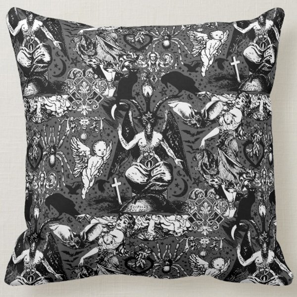 MooseDisco's tweet photo. For those who like creepy Victorian goth things Baphomet Cushion https://t.co/gttoXN1Ekf via @zazzle #gothdecor #devil #altfashion #altdecor #shopmdgoth #mydesign https://t.co/sIWKperXjS