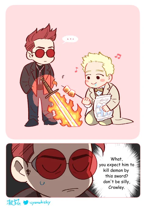 #GoodOmens flaming sword's best way to use?‍♂️ 