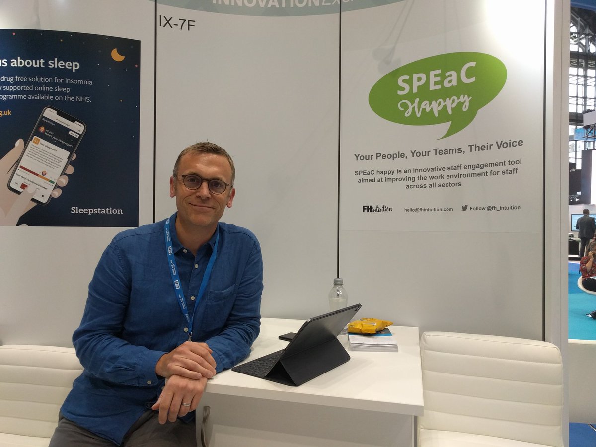 Pleased to see <a href="/fh_intuition/">SPEaC Happy</a> at #Expo19NHS - previous attendees of our Health Innovation Programme. SPEaC Happy is an innovative staff engagement tool aimed at improving the work environment. Check them out in the @AHSNNetwork Innovation Exchange zone