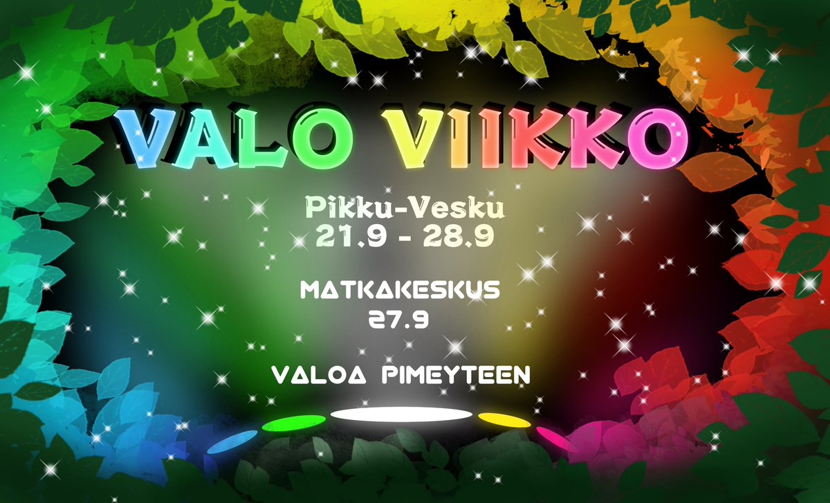On jälleen se aika vuodesta, kun valot valtaavat Pikku-Veskun puiston ja syttyvät tuomaan tunnelmaa Valoviikolla!
Pääset kokemaan yllätyksiä, tunnelmaa, esityksiä sekä pientä purtavaa valojen koristaessa puistoa!
