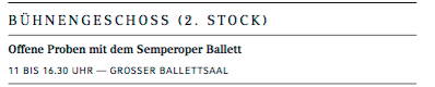 SemperoperDD's tweet photo. @doublediamond1 @semperoper Program to #TdoS2019 (in German) you find here: https://t.co/ip8n4aIr05

Open training/rehearsal with @SemperBallettDD at the ballet studio on 2nd floor from 11am-4:30pm #Giselle #SemperoperBallett https://t.co/z5lqA2ZNCI