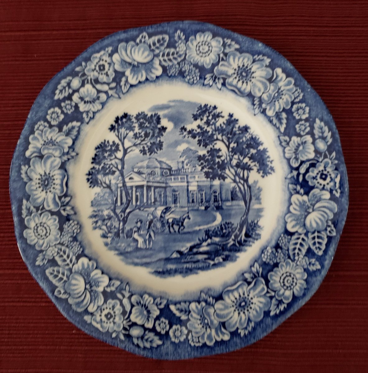 atticesoterica's tweet photo. Vintage Bread Plate Dessert Plate Liberty Blue Staffordshire Ironstone Monticello Royal Blue Floral Border Made In England Historical Series https://t.co/FipPbgqI3Y #Vintage #AtticEsoterica #Etsy #FloralBorder https://t.co/Izd1kFOGjF