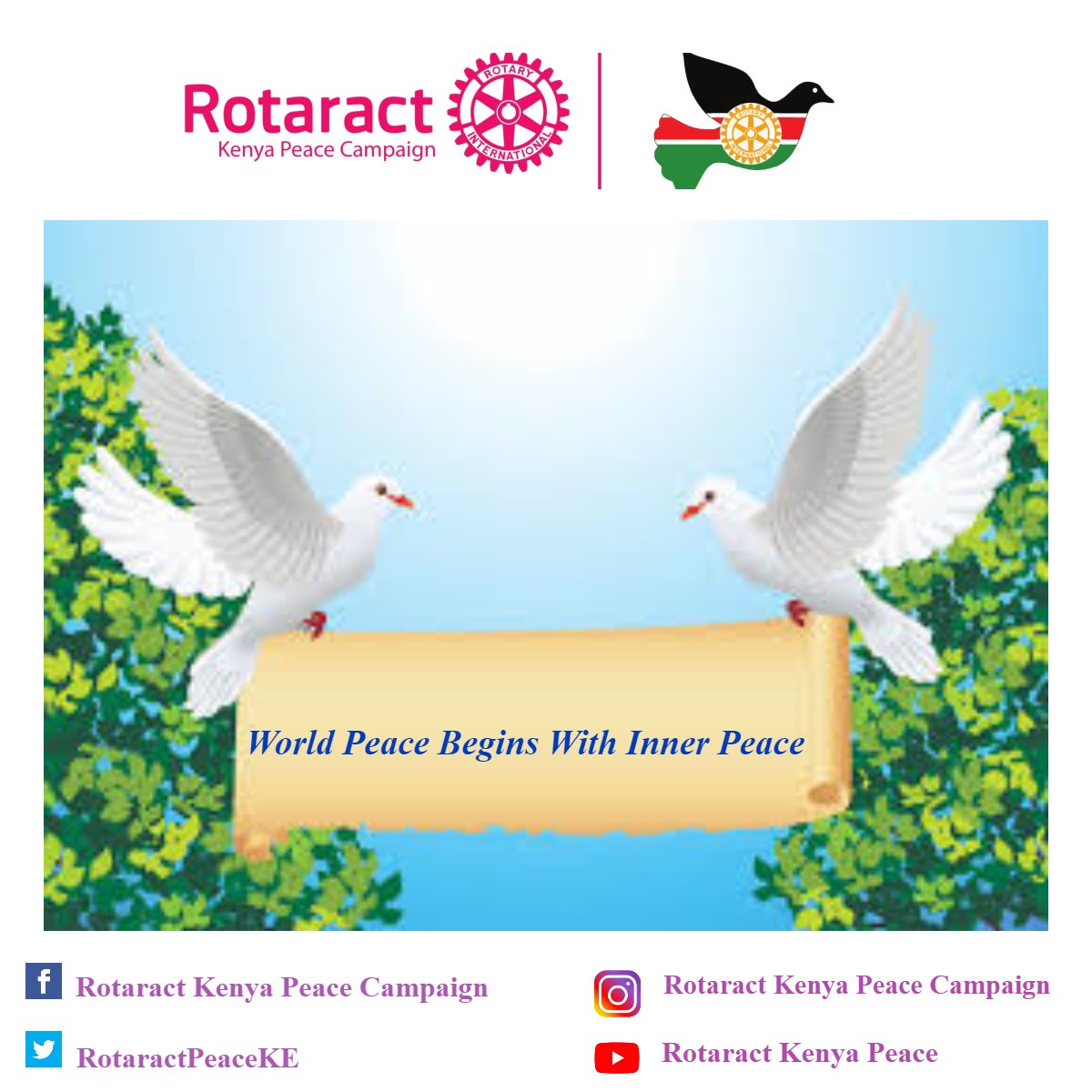 Only by practicing peace do we become good peacemakers.  #WeAreRotaract #letstalkpeace #tuongeeamani