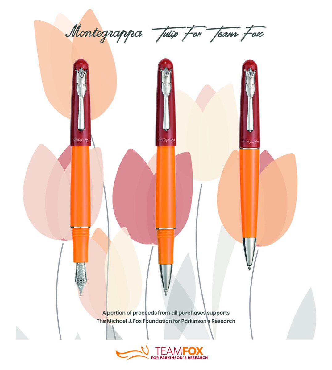 Montegrappa_IL's tweet photo. Now #Montegrappa is joining the effort to end Parkinson’s disease by partnering with the Michael J. Fox Foundation. Proceeds from all sales of the Tulip for Team Fox go directly to an organisation Bloomberg recently labelled “the fulcrum on which Parkinson’s research pivots. https://t.co/XSomOq5YrC
