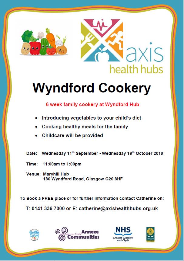 Our next 6-week Wyndford family cookery course starts next Wednesday, September 11th. Come along and share fun ideas for getting vegetables into your children's diet, with or without them knowing! It's a FREE course with childcare.