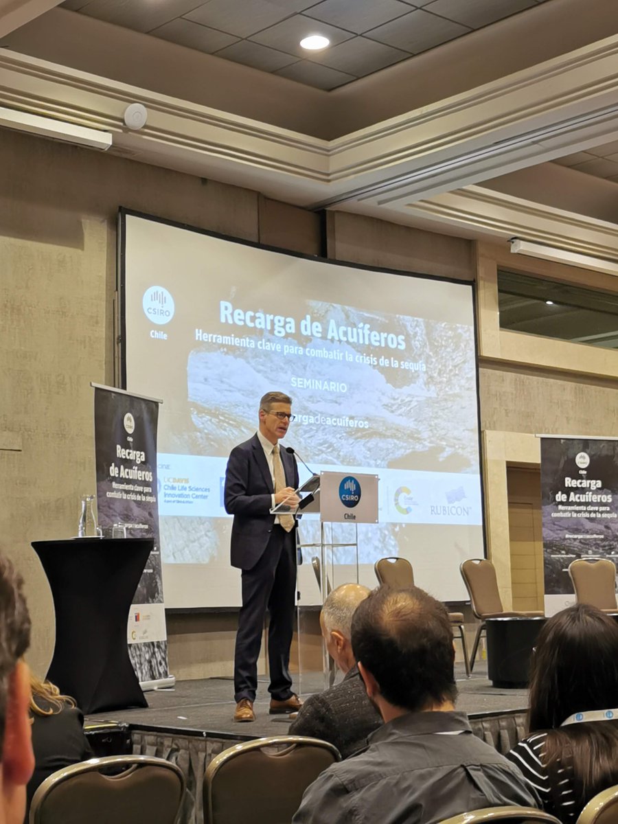 RubiconWaterEs's tweet photo. Fuimos patrocinadores en el Seminario de Recarga de Acuíferos semana pasada. Un evento de @CNRCHILE y gestionado por @CSIROChile, destacando las herramientas para combatir la escasez de agua. El equipo presentó nuestras soluciones  centradas en aumentar la disponibilidad de agua https://t.co/o47wXR8Qj7