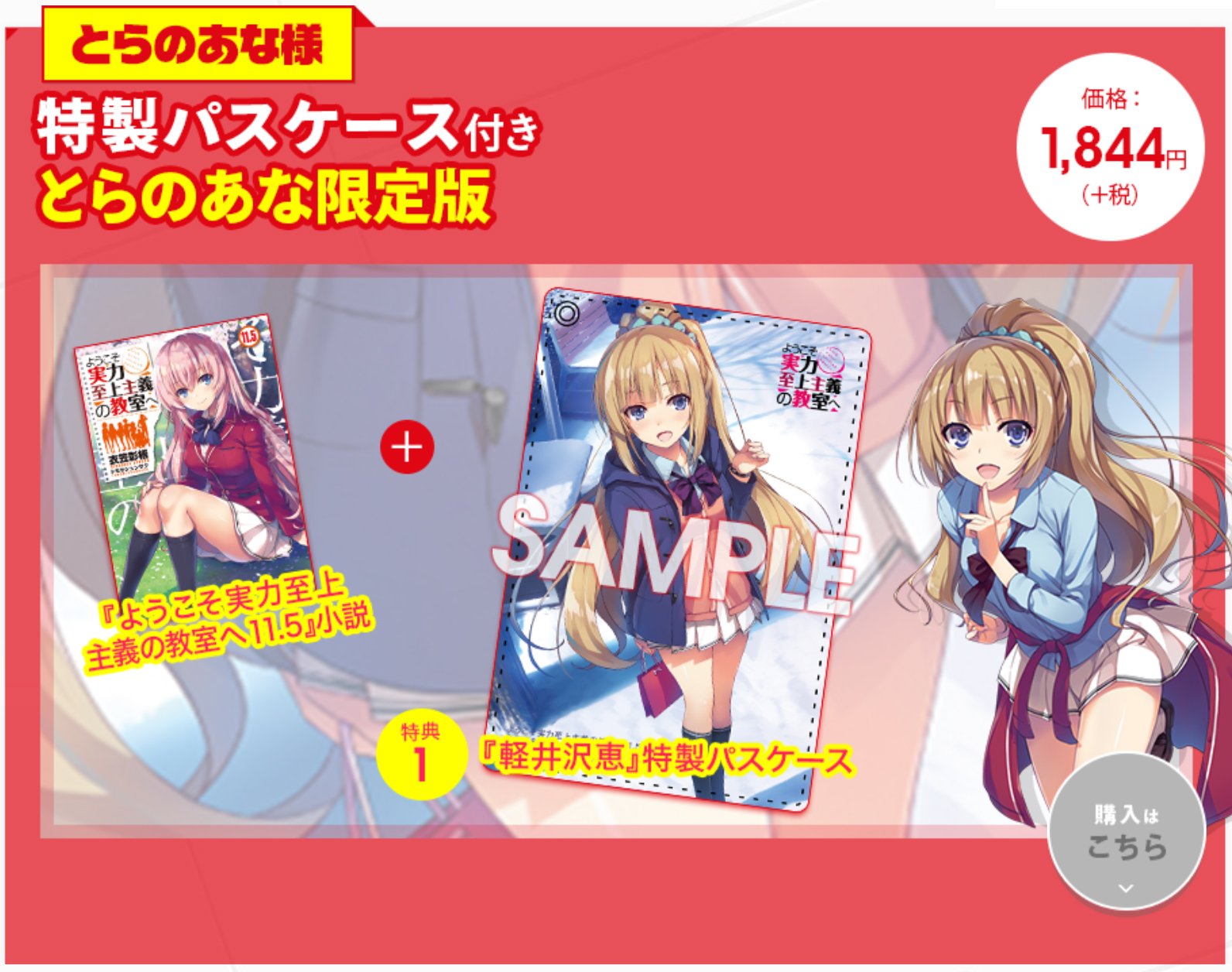 ようこそ実力至上主義の教室へ5巻とらのあな限定版特典B2タペストリー