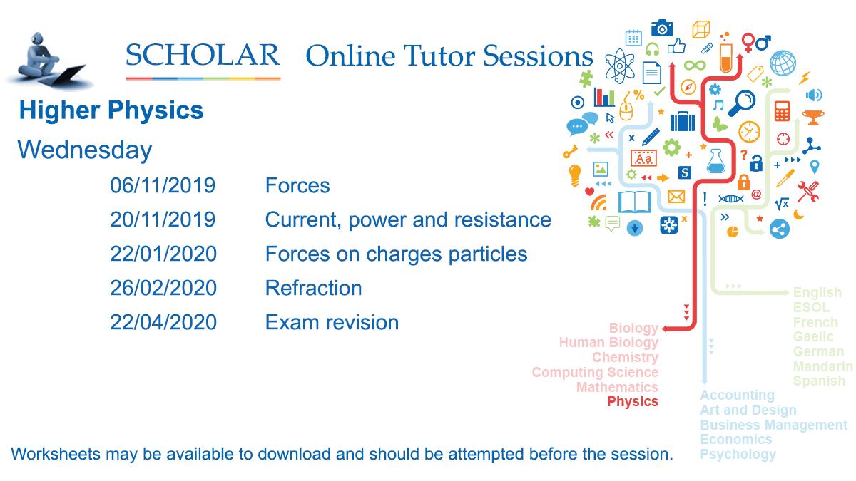 ScholarUK's tweet photo. Our upcoming Online Tutor Sessions for Nat 5 and Higher Physics for the academic year 2019/20 have been scheduled. 

Physics sessions are now on Wednesday evenings!

For more information please see https://t.co/kZmcB7UiBV 

#nat5physics  #national5physics #higherphysics #physics https://t.co/Q2ZjivPslL