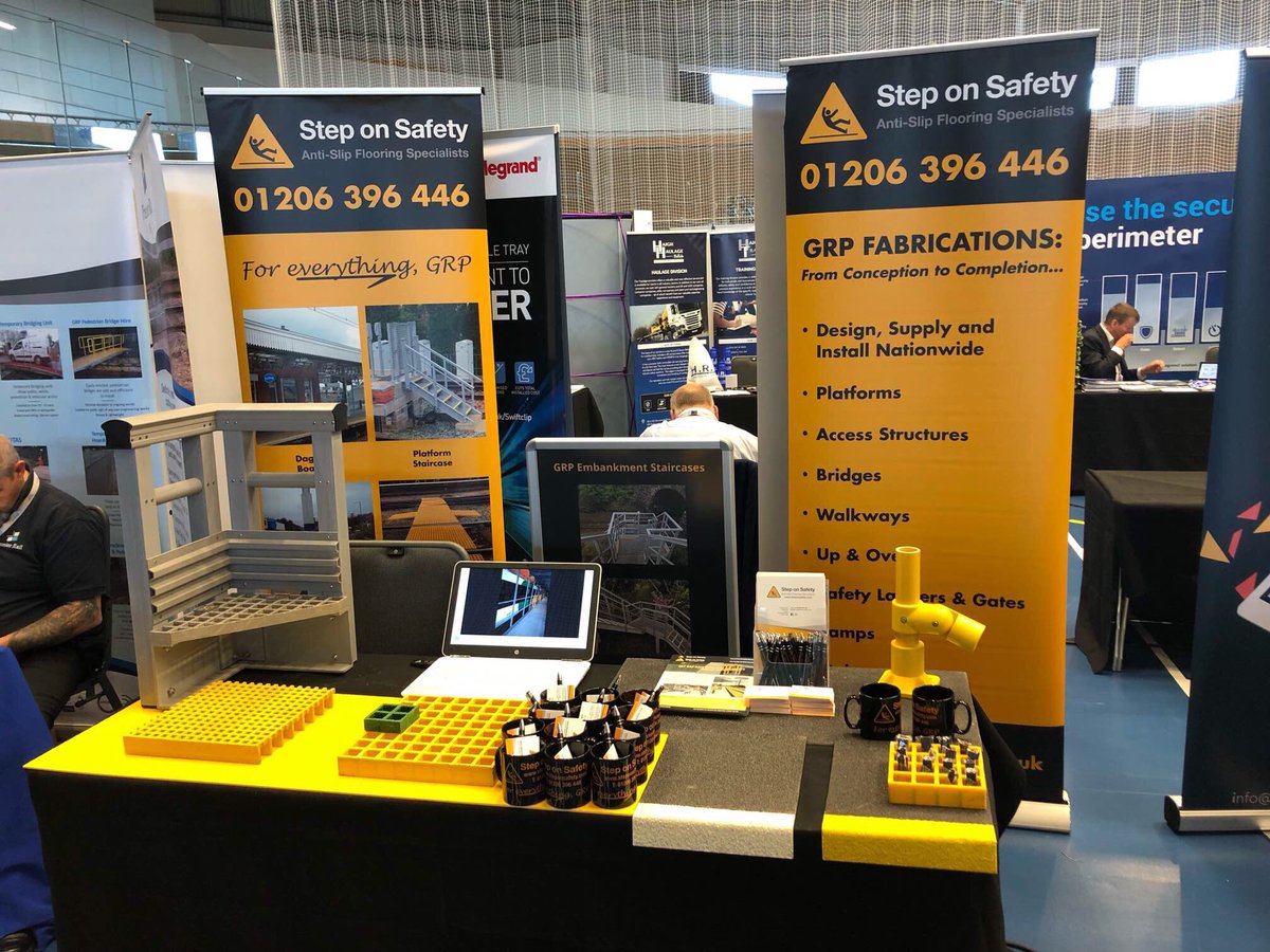 StepOnSafety's tweet photo. Come and meet Step On Safety at RIN Derby, where we are displaying some of our GRP products for the rail industry. Steven Steadman is there to help answer any queries you may have. #safeclamp #quartzgrip #RINDerby #rail #infrastructure #networking https://t.co/dh4KuF7KBp