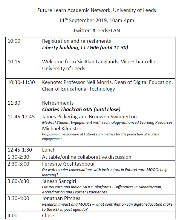 GFereshte's tweet photo. Excited to be presenting the most important findings from my phd in #LeedsFLAN next week. #mooceducator #moocinstructor #moocs https://t.co/6KrYakQhAC